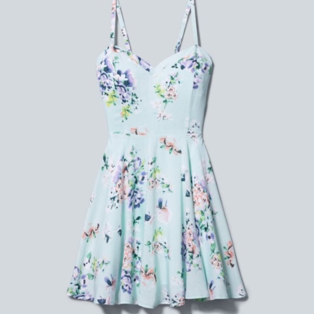 Aritzia Talula Mint Green Floral Lipinski Dress 10